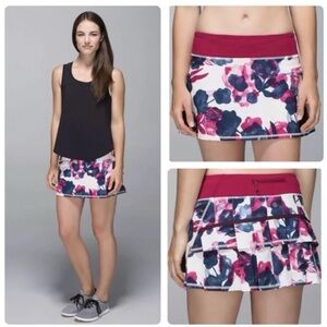 Lululemon Run Pace Setter Skort Inky Floral Ghost Inkwell Bumble Berry